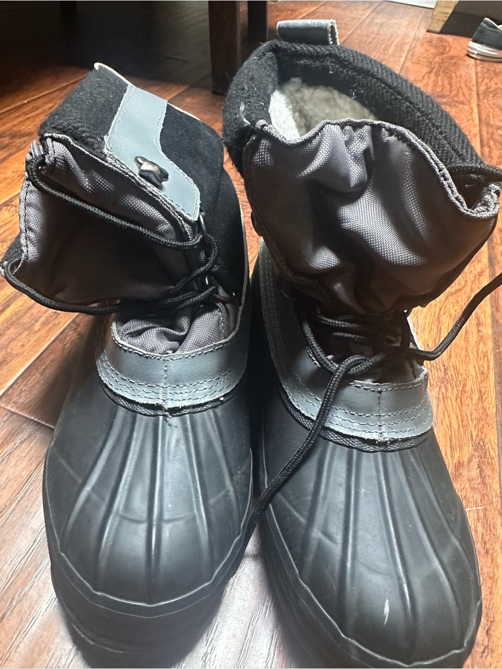Black and Gray Winter Snow Boots